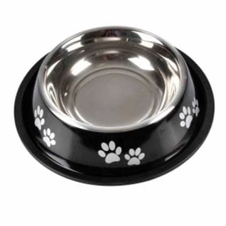 Gamelle Antidérapante Chien et Chat "pattes" 25cm Noir