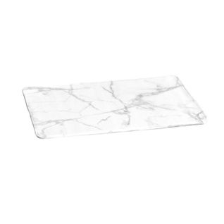 Tapis De Bain Microfibre "effet Marbre" 45x75cm Blanc