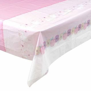 Nappe Plastique "cygne" 1,3x1,8m Rose