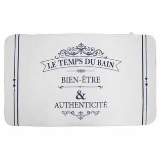 Tapis De Bain Imprimé "vintage" 45x75cm Blanc