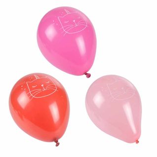 Lot De 6 Ballons Gonflables "boho Chat" 23cm Rose