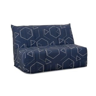 Banquette lit BZ EMILIA 3 tissu imprimé bleu