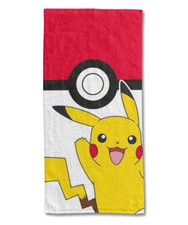 Serviette De Plage Pokémon Pikachu Pokéball 70x140 Cm - 100% Coton - 300 Gsm