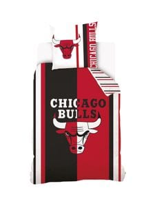Housse De Couette Nba Chicago Bulls 140x200 Cm Et Taie D'oreiller - 100% Coton