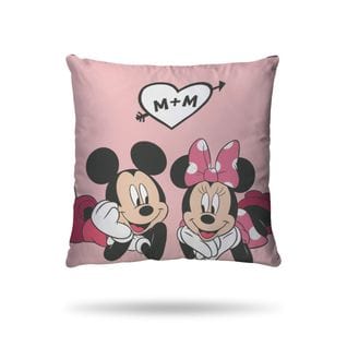 Disney - Housse De Couette Mickey Et Minnie 140x200 Cm - 100% Coton - Rose