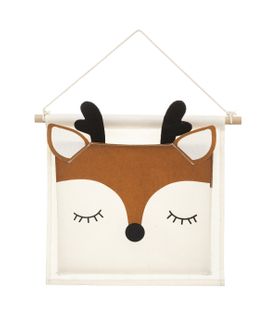 Panier Mural Pour Chambre D'enfant En Coton Déco Cerf  29 X 42 Cm