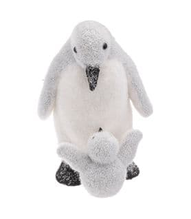 Déco De Noël Bébé et Maman Pingouin H 27 Cm
