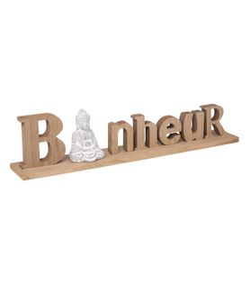 Objet Déco Mot à Poser Bonheur Avec Bouddha L 52 Cm