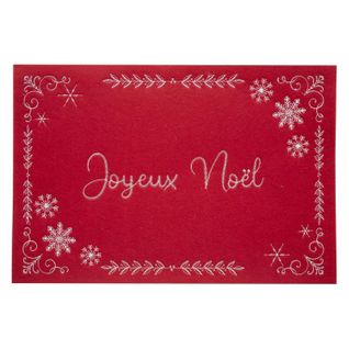 Set De Table Feutrine "joyeux Noël" 30x45cm Rouge