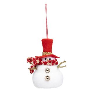 Sujet De Noël "bonhomme De Neige" 11cm Blanc