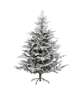 Sapin De Noël Artificiel Vert Floqué Blanc Et Pailleté Qualité Premium H 150 Cm