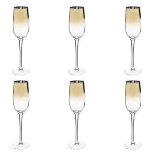 Lot De 6 Flûtes à Champagne "arya" 21cl Or