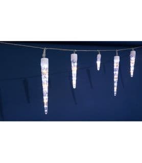 Guirlande Lumineuse Rideau 10 Glaçons 63 LED Blanc Froid Et Chaud Effet Tombée De Neige 4 Vitesses