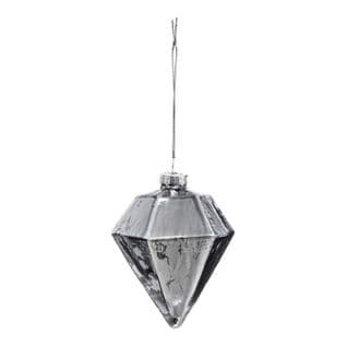 Sujet De Noël Déco "diamant" 9cm Argent