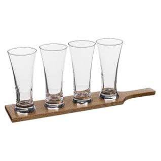 Lot De 4 Verres À Bière Et Rack "victor" 27cl Transparent