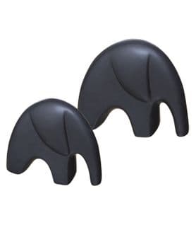 Objet Déco Set De 2 Éléphants En Céramique Noire