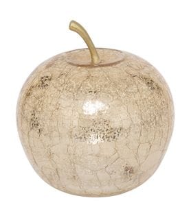 Pomme Déco Lumineuse À Led En Verre Craquelé D. 15,7 X H. 18,5 Cm