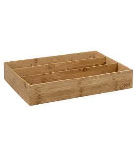 Organiseur De Cuisine Range Ustensile En Bambou 3 Grands Compartiments 28 X 38 Cm