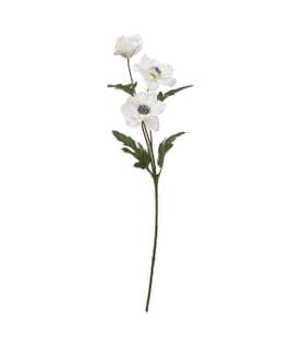 Fleur Artificielle Tige Anémone 3 Têtes Blanches H 69 Cm