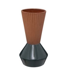 Vase Bicolore Terracotta Et Vert D 13 X H 25 Cm