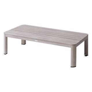 Table Basse De Jardin Rectangulaire "jauca" Gris Boisé 120x64x35cm En Aluminium Traité Époxy