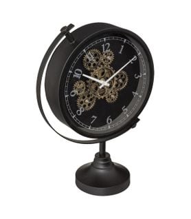 Horloge à Poser En Métal Noir Et Verre H 40 Cm