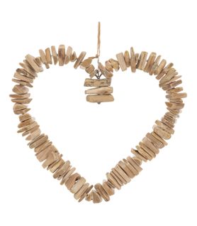 Déco Murale Coeur En Métal Et Bois De Hêtre H 37 Cm