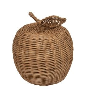 Pomme Décorative En Rotin Tressé D. 18 X H. 23 Cm