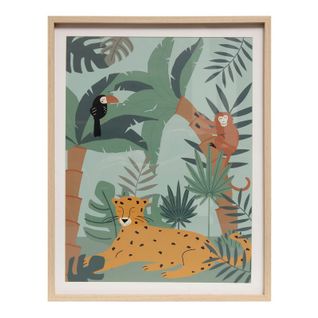 Tableau Déco Enfant "jungle" 41x51cm Multicolore