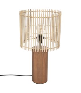 Lampe à  Poser En Bois Et Bambou  D 27 Cm