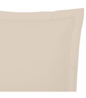 Taie D'oreiller En Percale De Coton Beige Lin 50 X 70 Cm