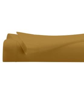 Drap Plat 1 Personne En Percale De Coton Marron Mordoré 180 X 290 Cm