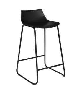 Tabouret De Bar Noir Pieds En Métal H 82 Cm