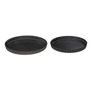 Lot De 2 Plats à Tarte "fond Amovible" 32cm Gris