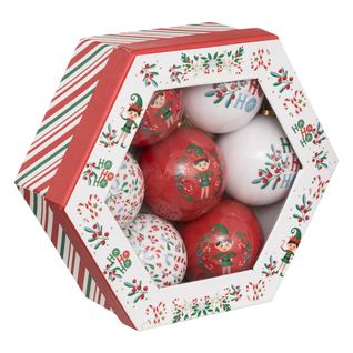 Déco De Sapin Coffret 7 Boules De Noël D 7.5 Cm