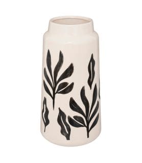 Vase En Céramique Peinte Noir Et Blanc H 30 Cm