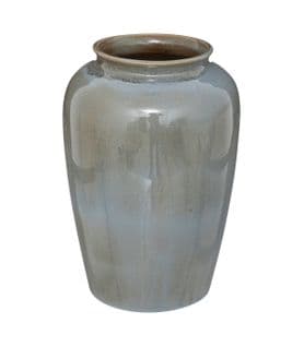 Vase En Céramique Émaillée Bleu Gris H 29.5 Cm