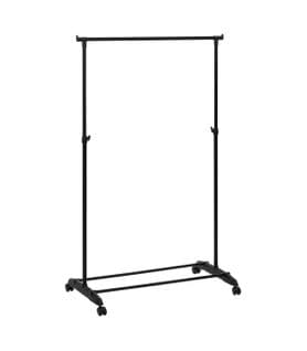 Penderie Portant à Vêtements En Métal Noir Extensible En Hauteur H 160 Cm