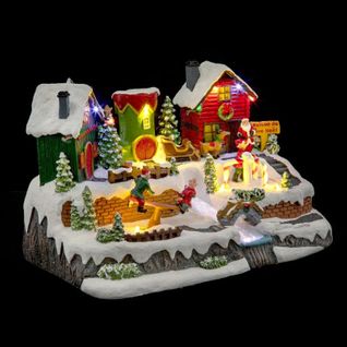 Village De Noël Maison Du Père-noël Lumineux - Multicolore