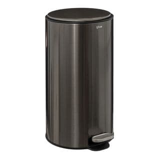 Poubelle Ronde 30 Litres En Métal Inox Noir