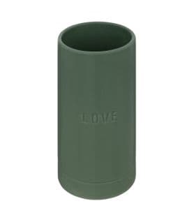 Vase En Céramique Émaillée Vert Jade D 10 X H 20 Cm