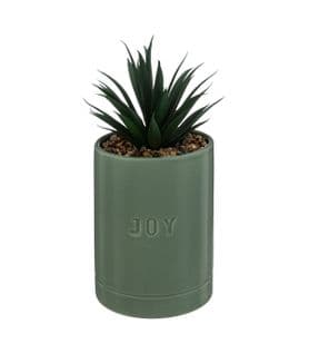Plante Artificielle Pot En Céramique Vert Jade H 20 Cm
