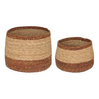 Lot De 2 Paniers Déco "lena" 38cm Naturel