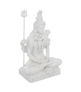 Objet Déco Statue Shiva En Résine Blanche H 28 Cm