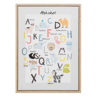 Toile Imprimé Enfant "alphabet" 30x40cm Multicolore