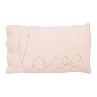 Coussin Déco "poétique" 30x50cm Rose