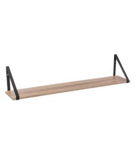 Étagère Effet Chêne Naturel Et Métal Noir L 78 Cm