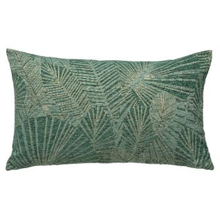 Housse De Coussin "feuille" 30x50cm Vert Jade