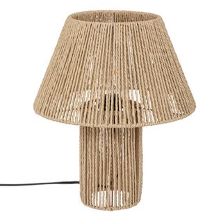 Lampe à Poser En Métal Et Corde Beige D 32 X H 38 Cm