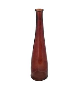 Vase Long En Verre Recyclé Rouge Ambre D. 18 X H. 80 Cm